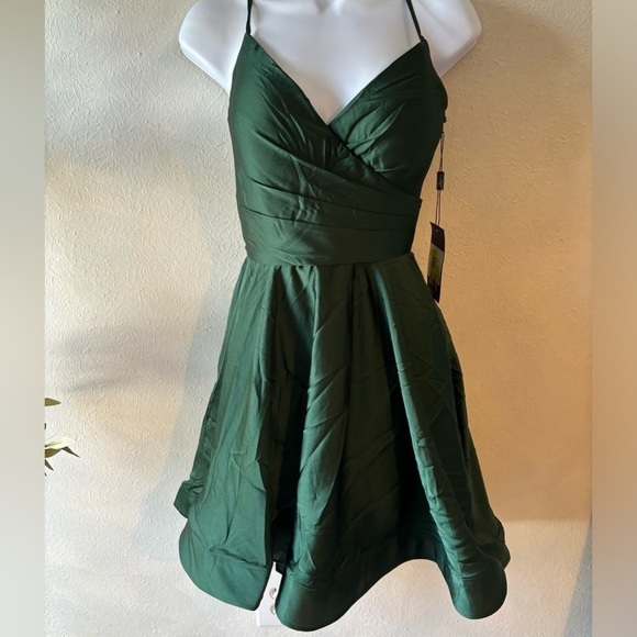 La Femme Dresses & Skirts - La Femme - 29242 Satin V-Neck A-Line Homecoming Dress